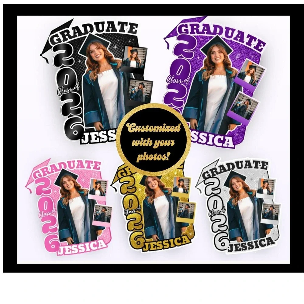 Custom Photo Graduation Fans Graduation Favor Set of 10